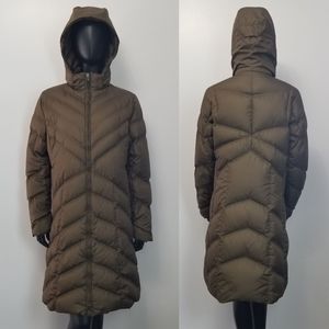 COPY - Patagonia Brown Long Quilted Puffer Rain Trench Coat Parka Hooded Down j…